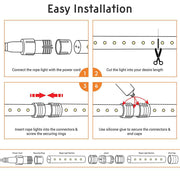 Yescom 150ft Red LED Rope Light Outdoor for Deck Image