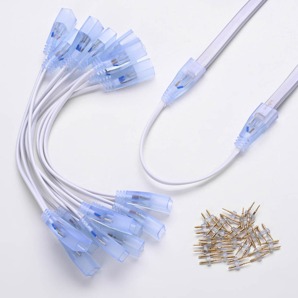 Yescom LED Neon Splice Kit 2-Wire Connectors & Pins 10-Set 14x7mm, Wire-shape Image