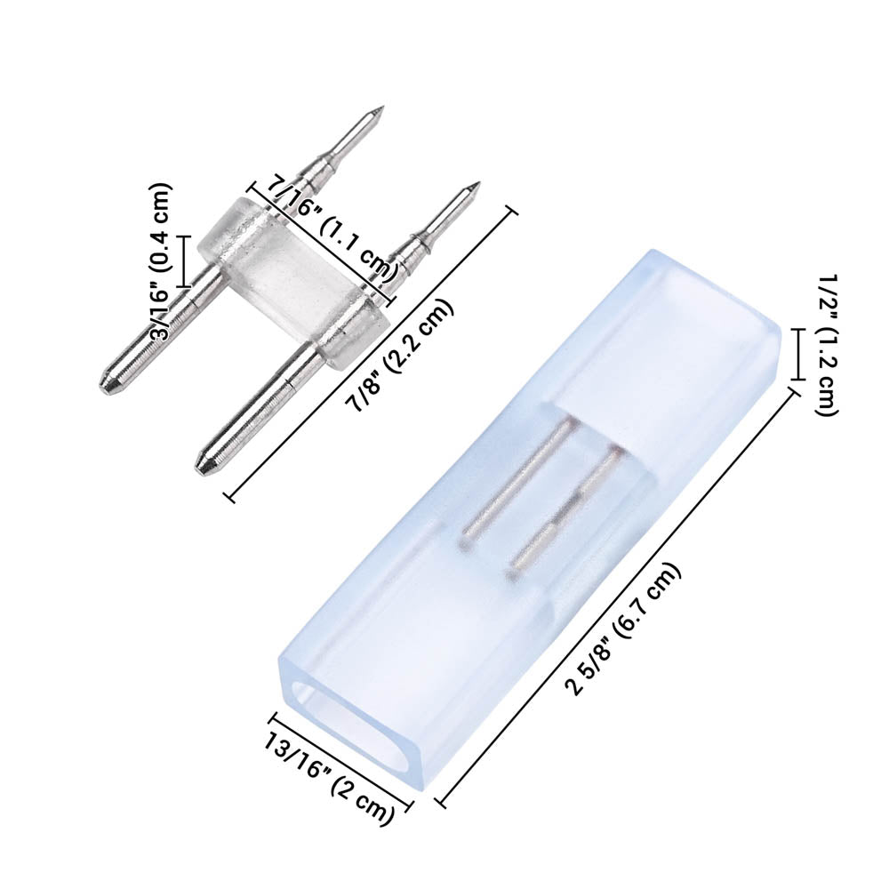 Yescom LED Neon Splice Kit 2-Wire Connectors & Pins 10-Set 14x7mm ...