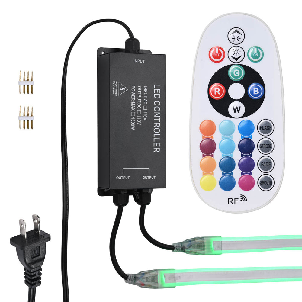 Led Neon Rope Controller Yescom 110V LED Controller & RF Remote for Neon Rope Light RGBW