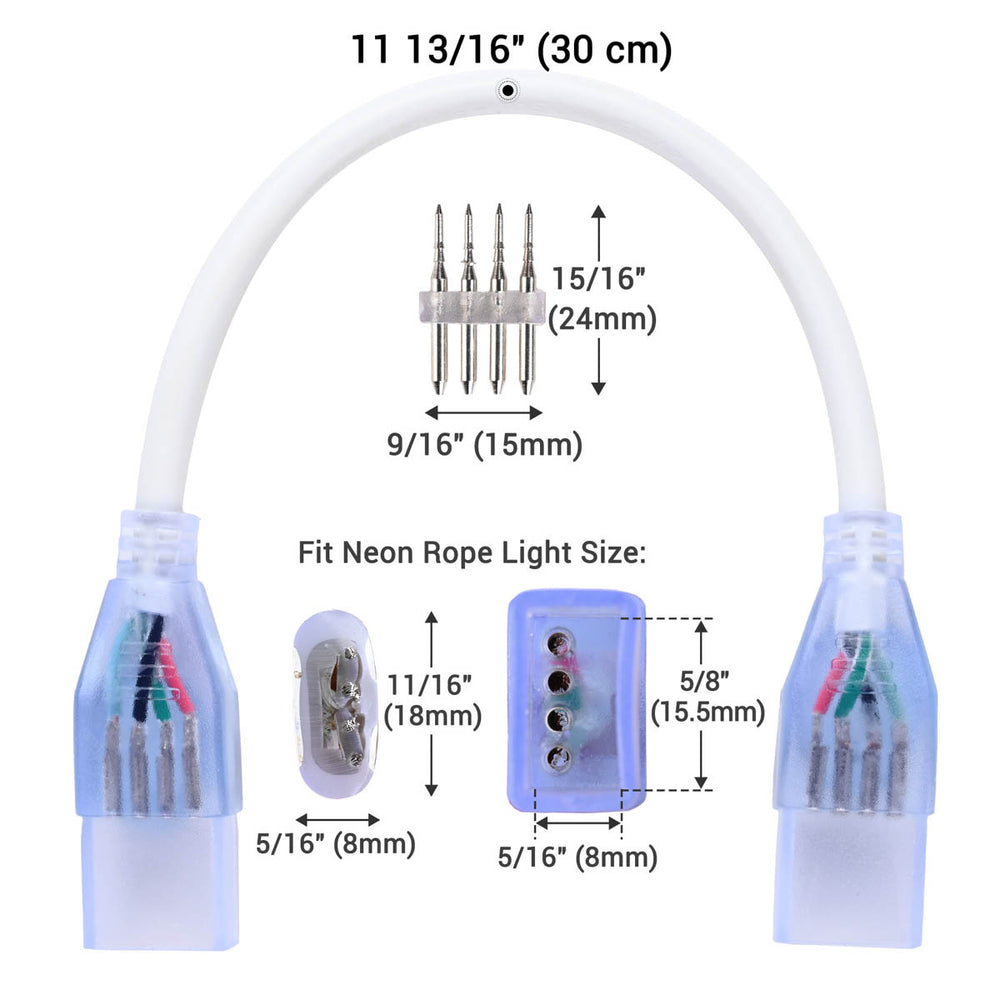 Yescom LED Neon Splice Kit 4-Wire Connectors & Pins 10-Set 18x8mm Image