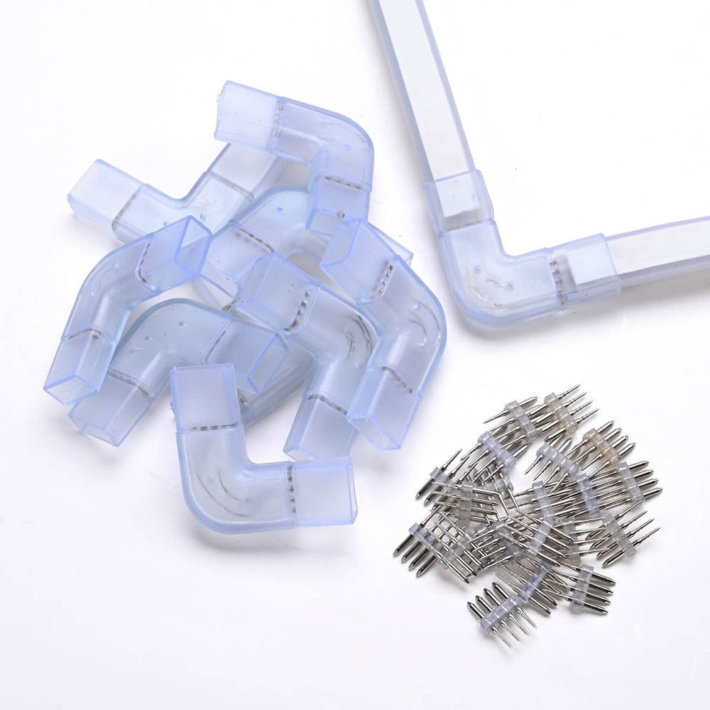 Yescom LED Neon Splice Kit 4-Wire Connectors & Pins 10-Set 18x8mm, L-shape Image