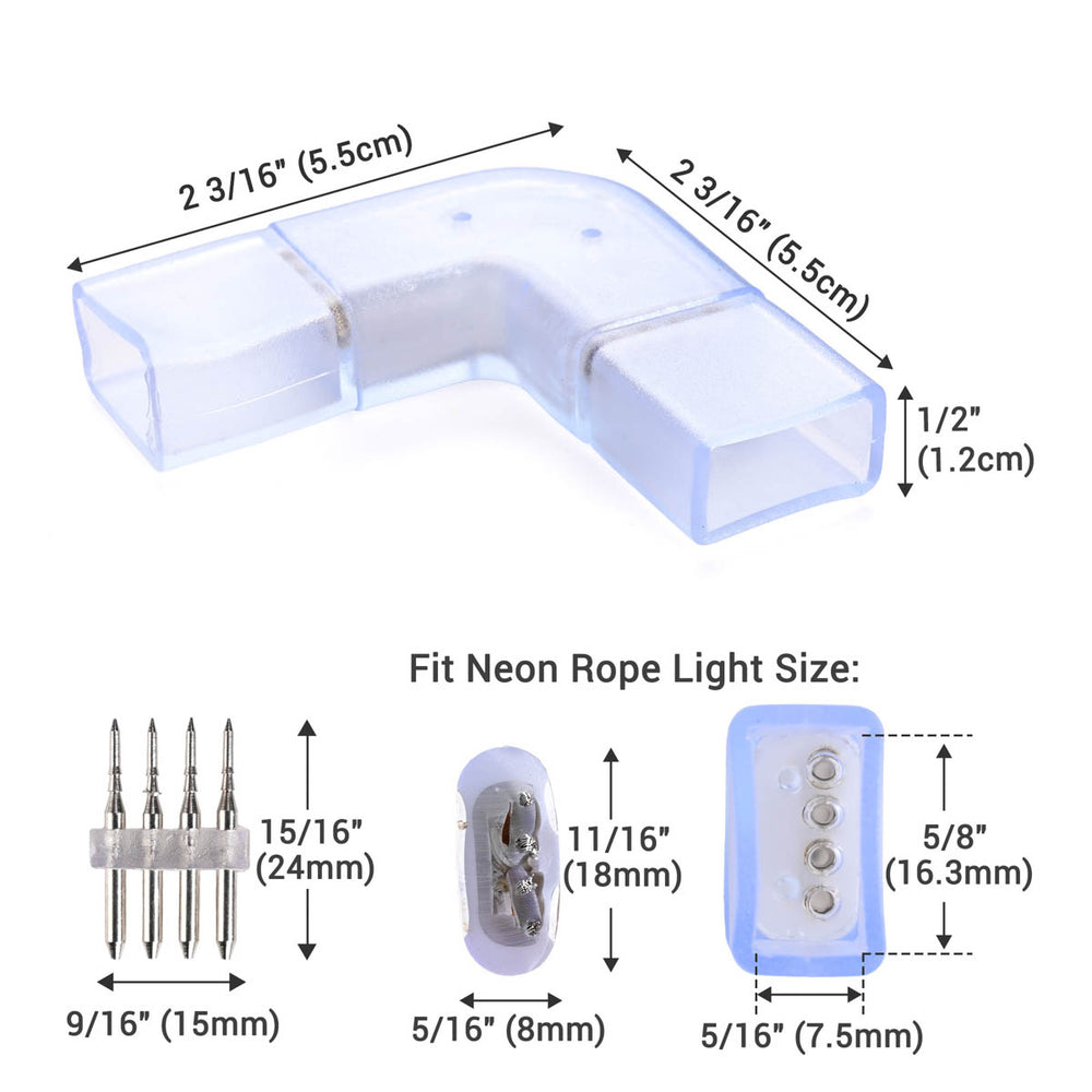 Neon Led Routing Bit Yescom LED Neon Splice Kit 4-Wire Connectors & Pins 10-Set 18x8mm