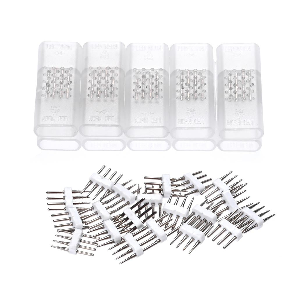 Yescom LED Neon Splice Kit 4-Wire Connectors & Pins 10-Set 22x9mm Image