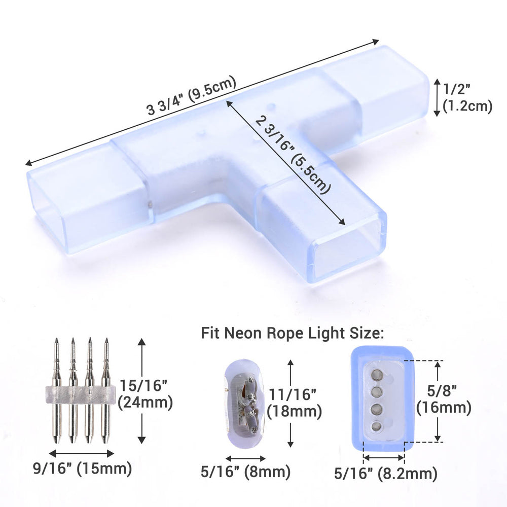 Yescom LED Neon Splice Kit 4-Wire Connectors & Pins 10-Set 18x8mm Image