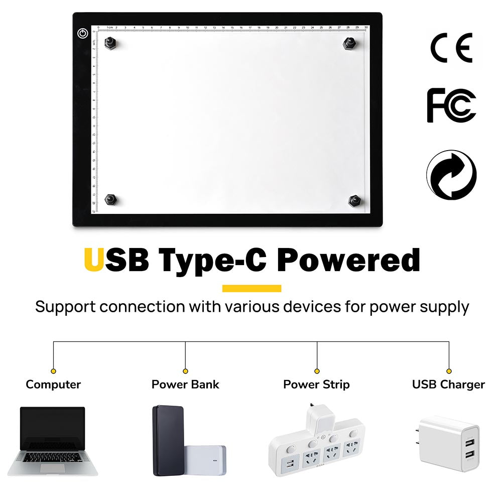 Yescom LED Tracing Stencil Board 14in A4 Adjustable Brightness Image