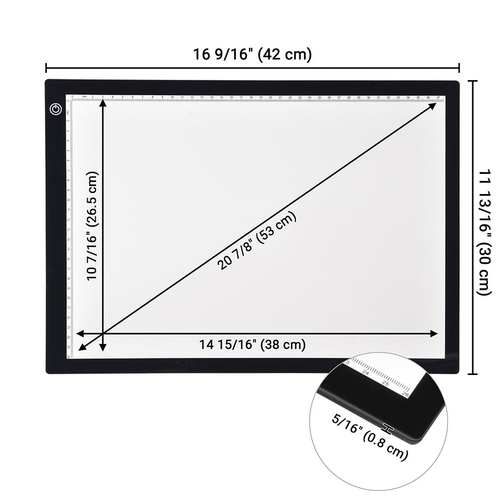 Yescom LED Tracing Stencil Board 19in A3 Adjustable Brightness Image