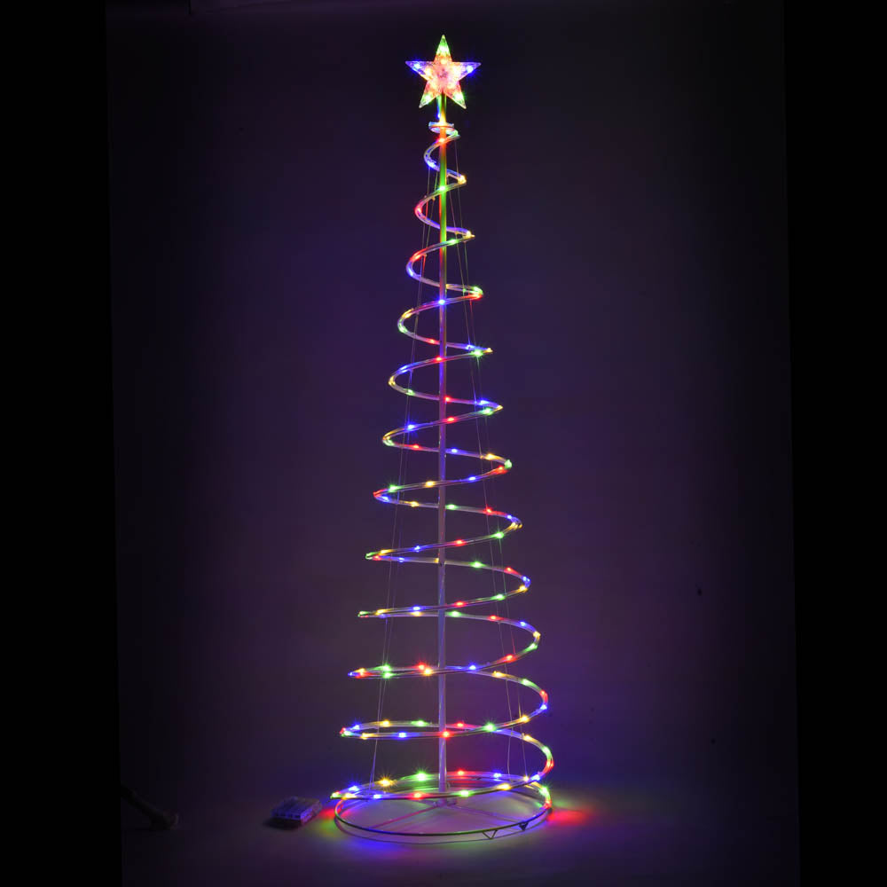 Yescom 6' Lighted Spiral Christmas Tree Xmas Decor Battery Operated, RGBY, 1ct/pk Image
