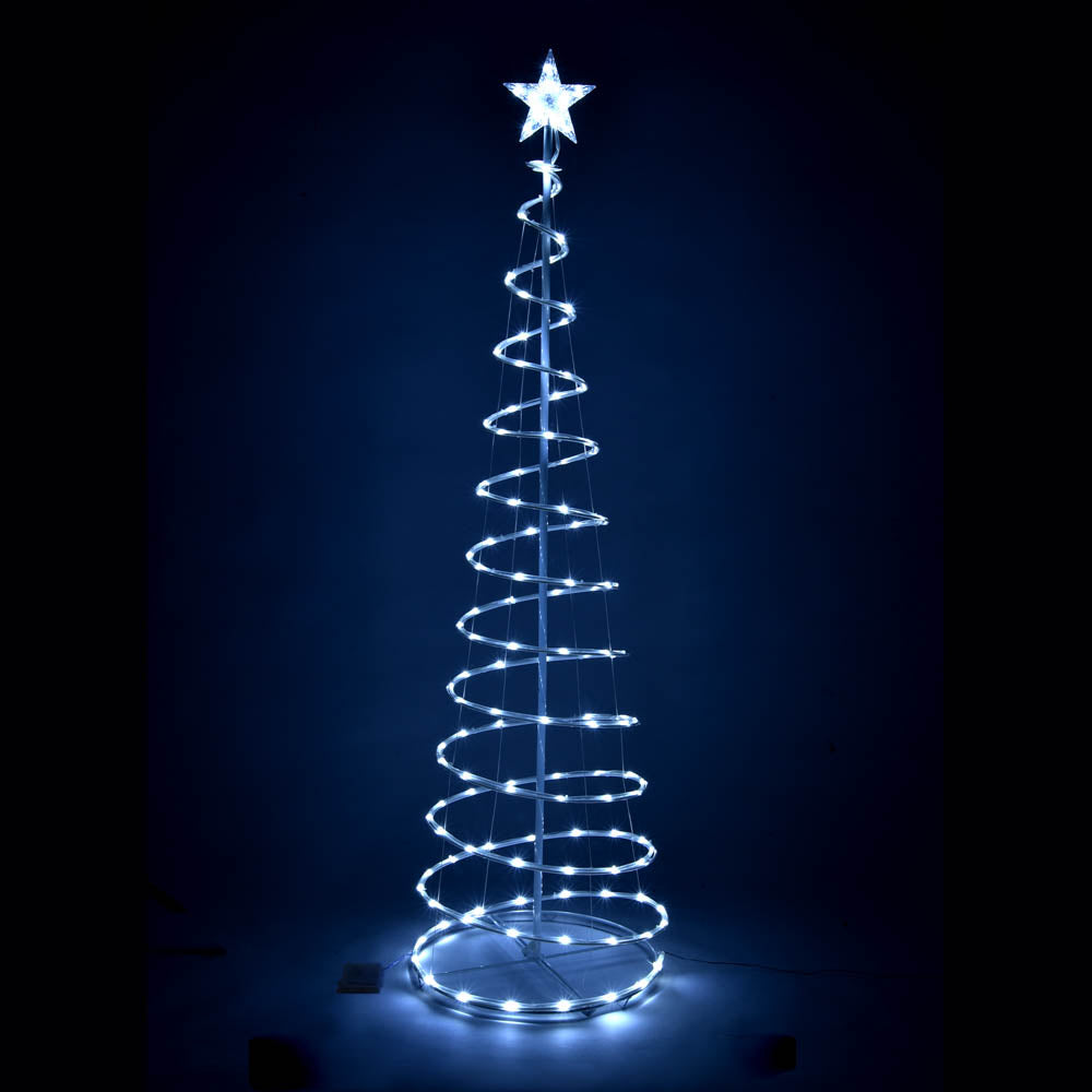 Yescom 6' Lighted Spiral Christmas Tree Xmas Decor Battery Operated, Cool White, 1ct/pk Image