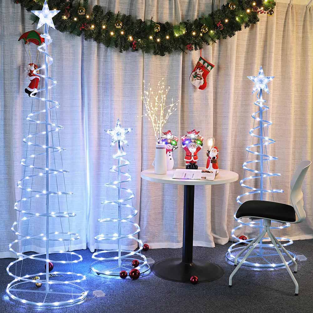 Yescom Lighted Spiral Christmas Trees 6' 4' 3' Battery Powered Image