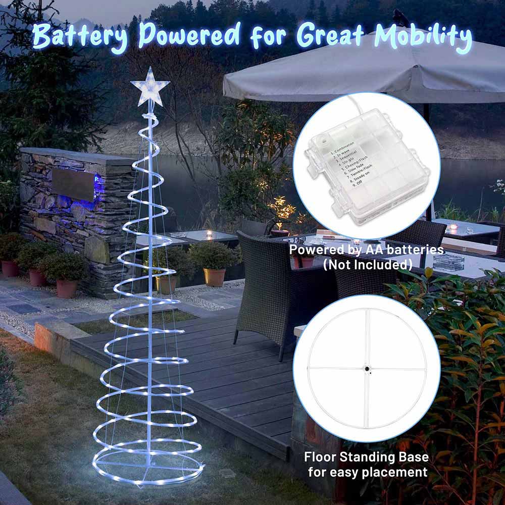 Yescom Lighted Spiral Christmas Trees 6' 4' 3' Battery Powered
