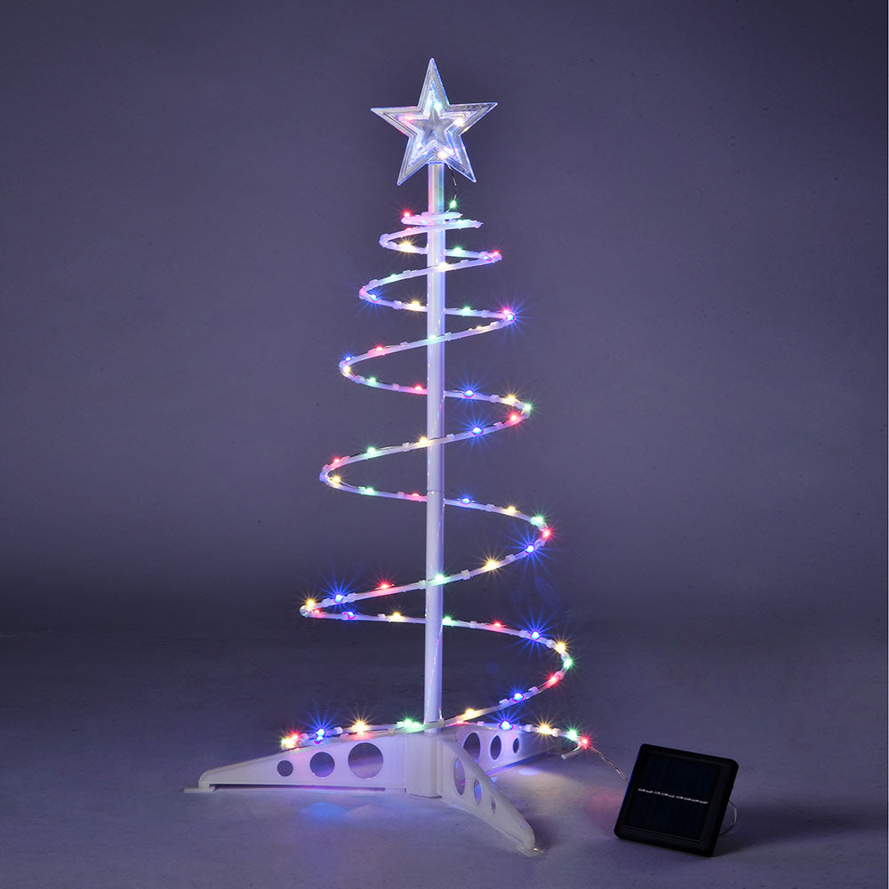 Yescom 2' Pre-Lit Spiral Christmas Tree Solar Operated, RGBY Image