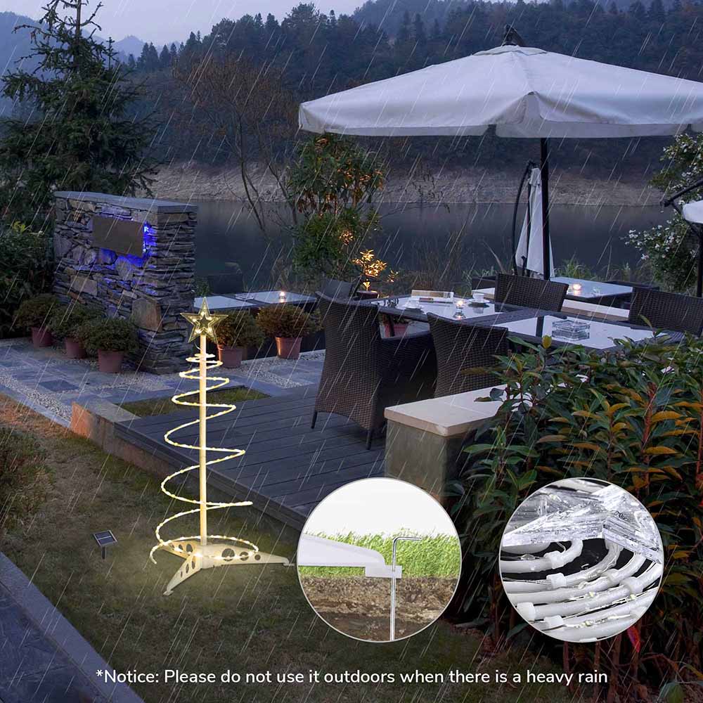 Yescom 2' Pre-Lit Spiral Christmas Tree Solar Operated