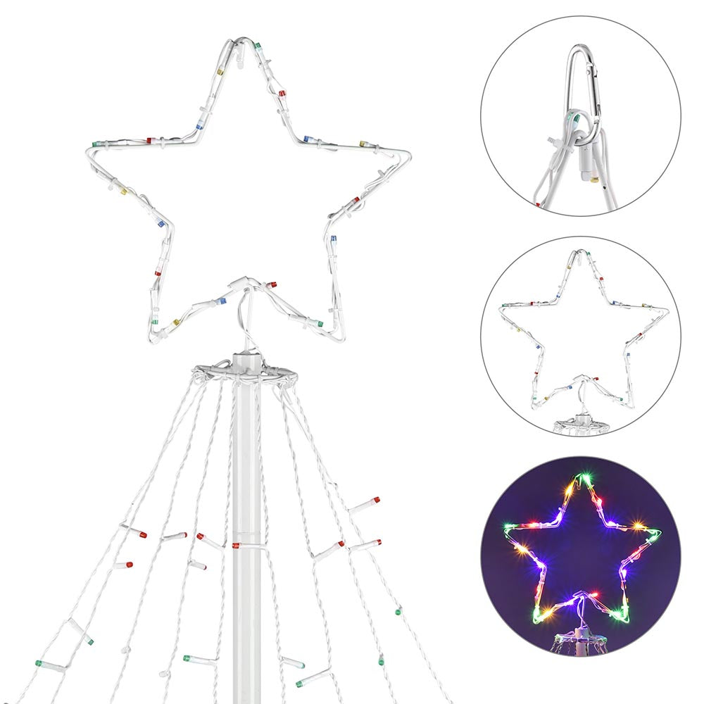 Yescom Christmas Tree Light 9 String Lights with Star & Pole