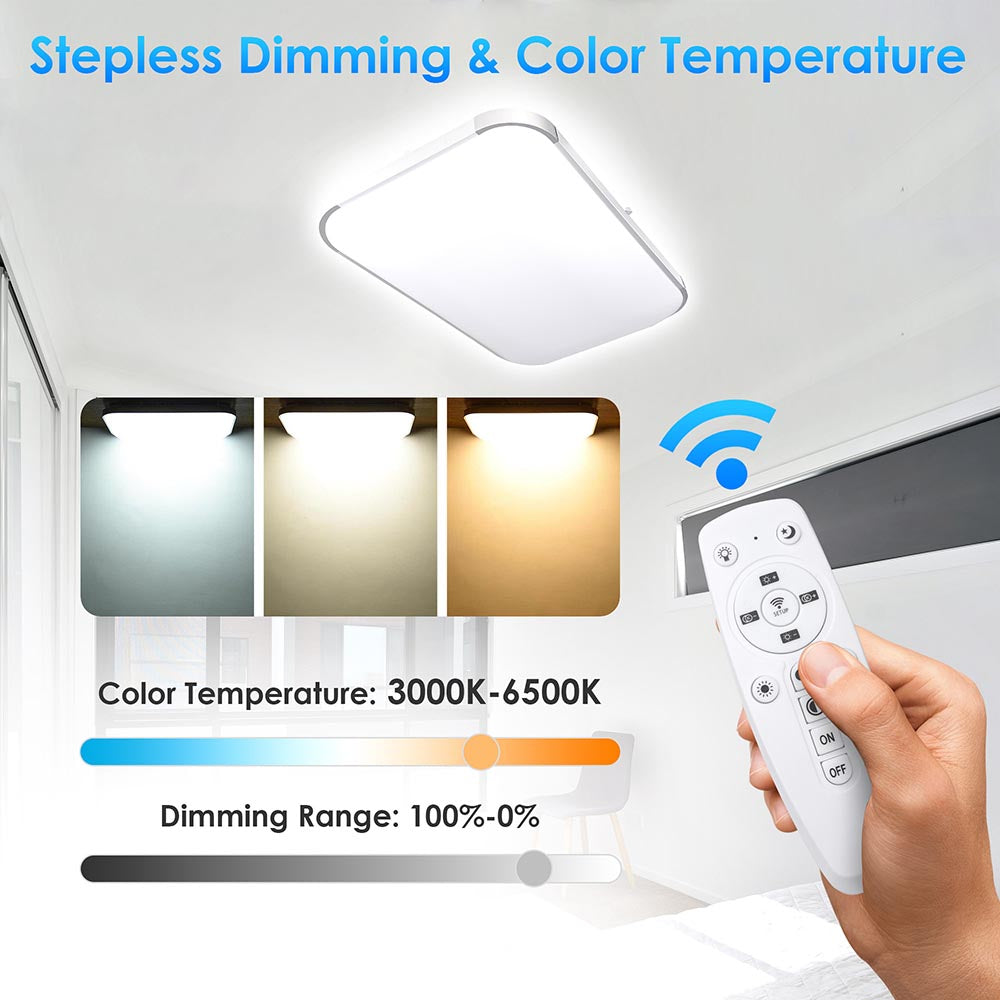 Yescom 48w Rectangle Flush Mount Dimmable LED Ceiling Light Remote