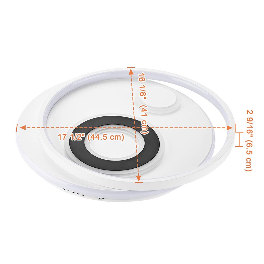 Yescom Modern Circle Ceiling Flush Light with Remote Image
