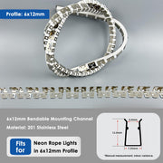 Yescom 328ft 6x12mm Stainless Steel Flexible Clip Channel - For 2700K Neon Image