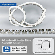 Yescom 328ft 8x11mm Stainless Steel Flexible Clip Channel - For RGBW Neon Image