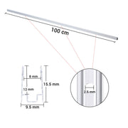 Yescom Aluminium LED Channel Track 8x12mm for RGB Neon Rope Light, 39in 5ct. Image