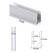 Yescom Aluminium LED Channel Track 8x12mm for RGB Neon Rope Light, 2in 20ct. Image
