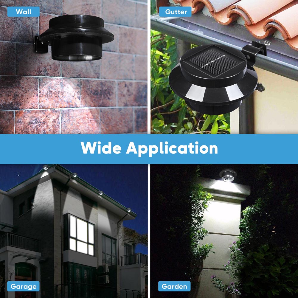 Yescom Dusk to Dawn Solar Light Wall Gutter Mounted 4ct/Pack Image