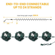 Yescom 110V Commercial String Lights Mini 5mm Xmas Lights 200ft - (4x)50ft Image