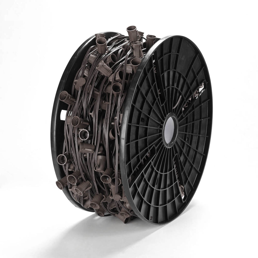 Yescom Commercial C9 Stringer Light with Sockets & Spool SPT-1W, 500ft Brown Image