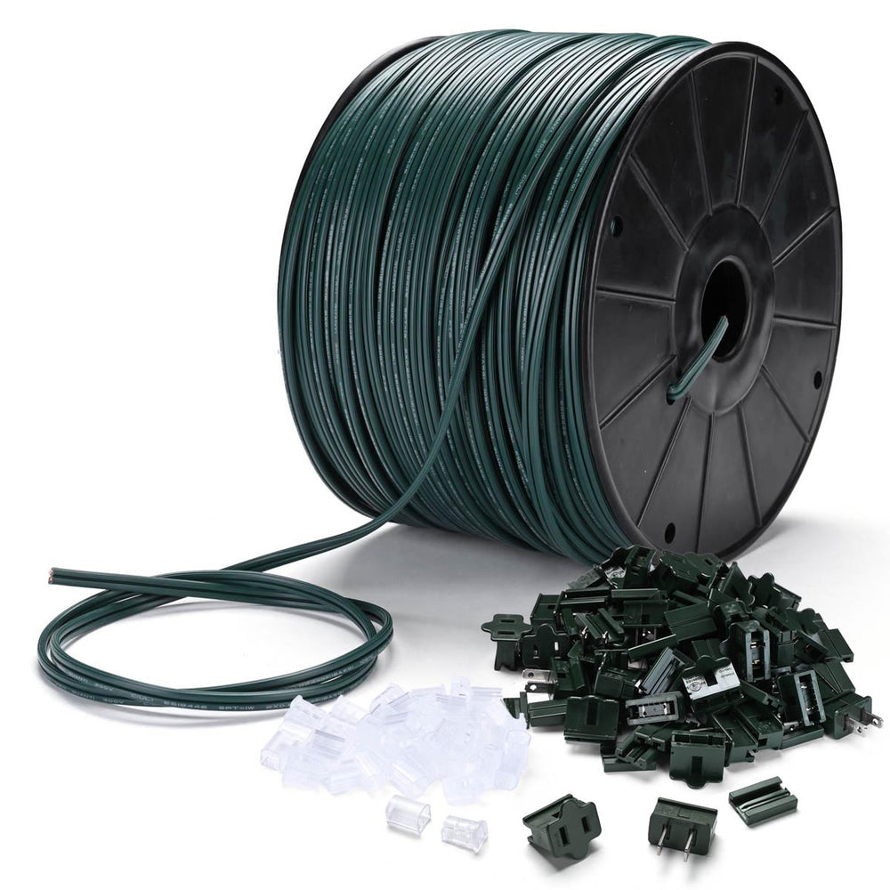 Yescom Electrical Zip-Cord Wire Spool of 500ft SPT-1 with Plugs & End Caps Image