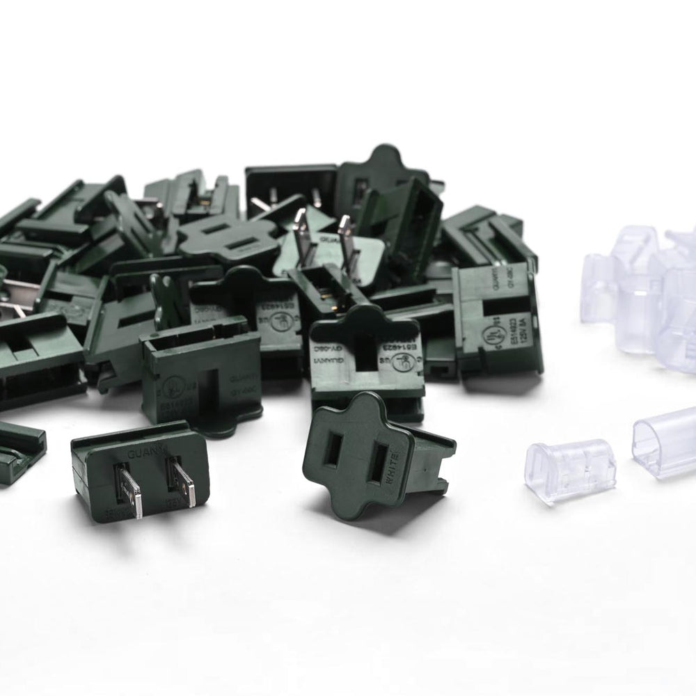 Yescom Christmas Light Connectors Vampire Plug (Male, Female Plug, End Cap) SPT-1, Male & Female Plugs, End Caps 10ct/pk Image