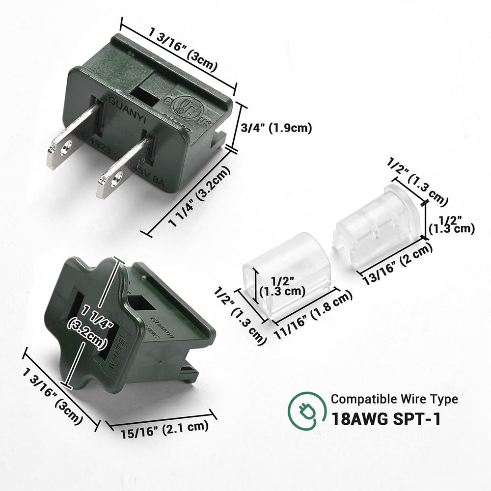 Yescom Christmas Light Connectors Vampire Plug (Male, Female Plug, End Cap) SPT-1 Image