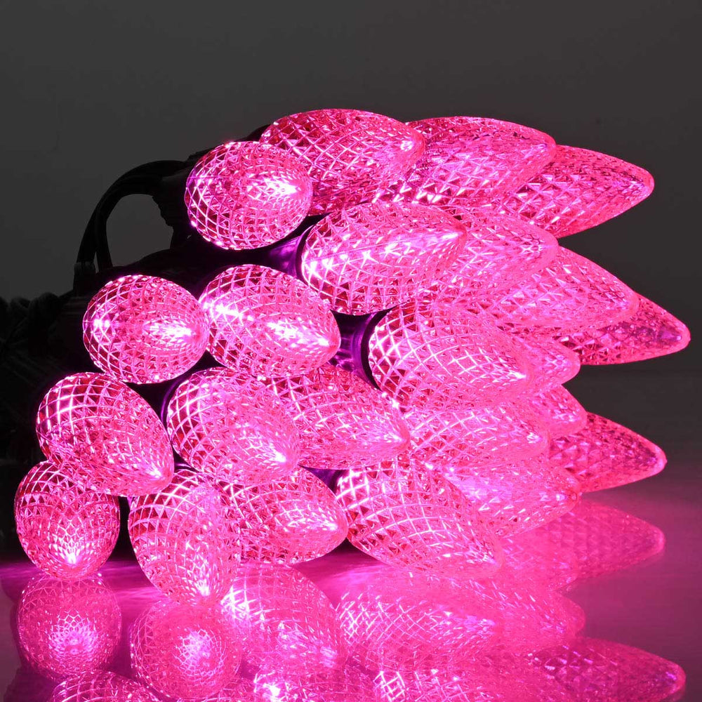 Yescom Commercial Faceted C9 Bulbs (25 Count), Pink Image