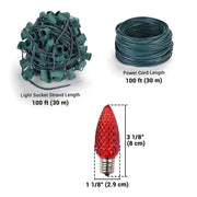 Yescom 100ft Multicolor Outdoor C9 Christmas Light String for Roofline Image