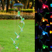Yescom Solar LED Wind Chime Color Changing Decor Light Hummingbird Image