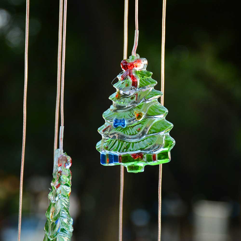 Yescom Solar LED Wind Chime Color Changing Decor Light Christmas Tree Image