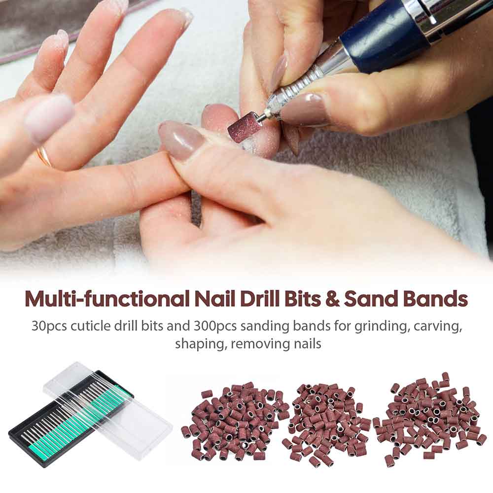 Yescom Manicure Pedicure Nail File Drill Bits Sanding Bands
