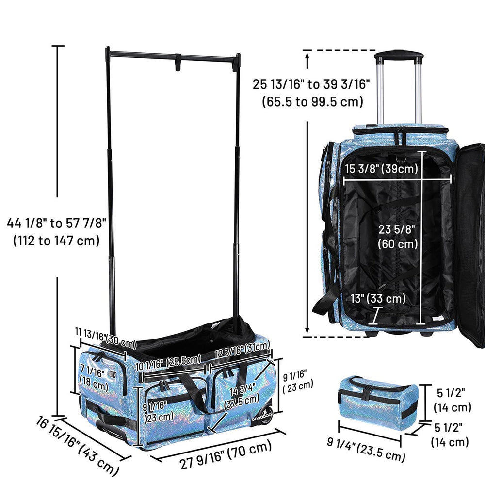Yescom Dance Competition Rolling Bag with Rack Sports Duffle Bag Image