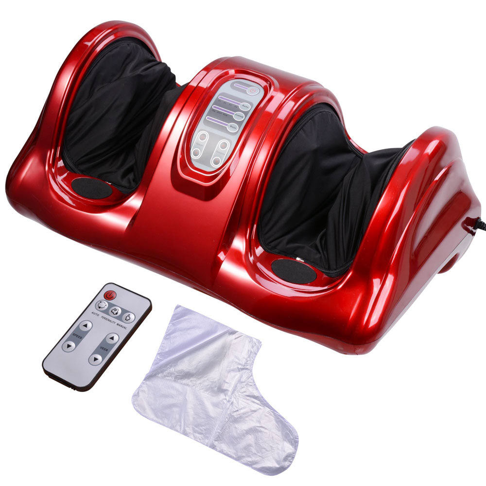 Yescom Kneading Rolling Foot Leg Massager Machine with Remote, Red Image