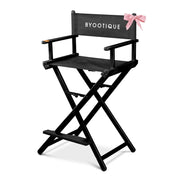 Yescom Makeup Directors Chair 28in.Tall Highback with Headrest Options, Black w/o Headrest Image