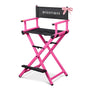 Yescom Makeup Directors Chair 28in.Tall Highback with Headrest Options, Pink w/o Headrest Image