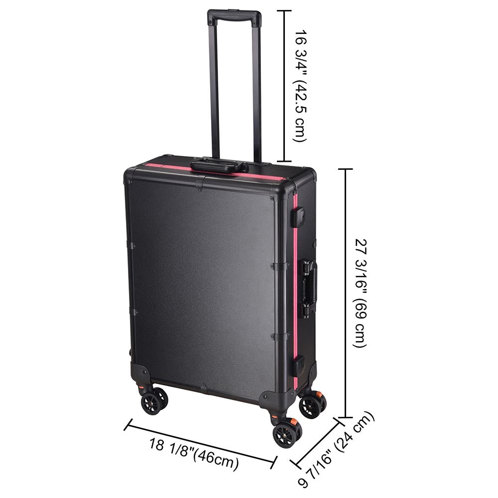 Yescom Rolling Studio Makeup Case with Lighted Mirror & Legs, XL Image