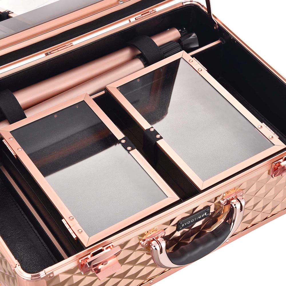 Yescom Rolling Studio Makeup Case with Lighted Mirror & Legs, L Image