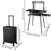Yescom Rolling Makeup Case with Lighted Mirror & Legs 26 inch Image