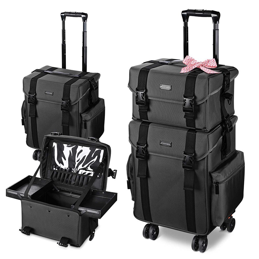 Night of Beautie II 6個セット Byootique 2 in 1 Rolling Makeup Suitcase with Drawers Nylon