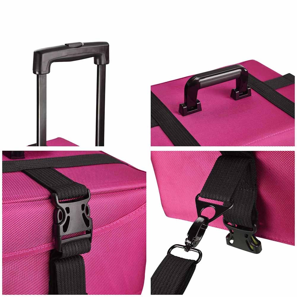 Yescom Rolling Makeup Suitcase with Drawers Nylon Image