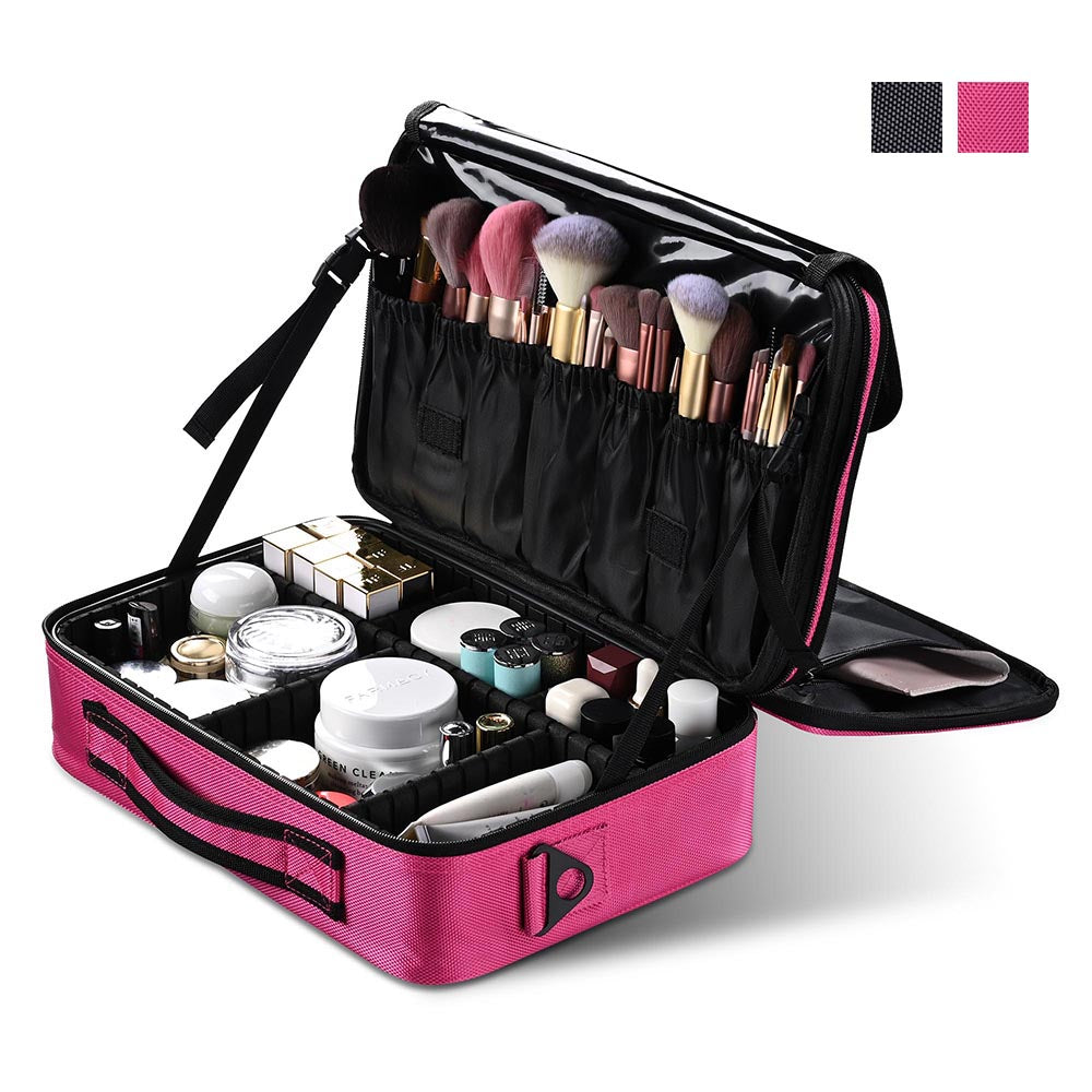 Yescom Portable Oxford Makeup Artist Soft Train Bag Case 13x9x4" Image