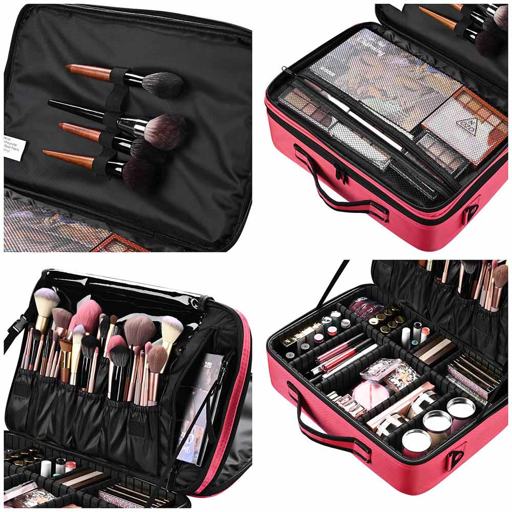 Yescom Portable Oxford Makeup Artist Soft Train Bag Case 16x12x5"