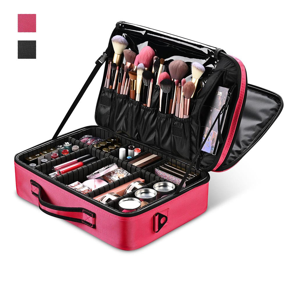 Yescom Portable Oxford Makeup Artist Soft Train Bag Case 16x12x5"