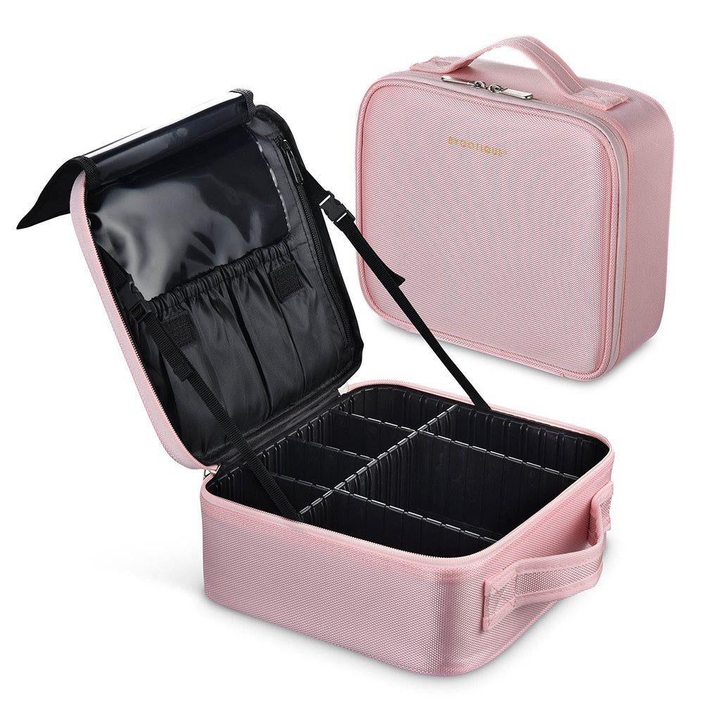Yescom Makeup Train Case Travel Small Makeup Bag, Baby Pink Image