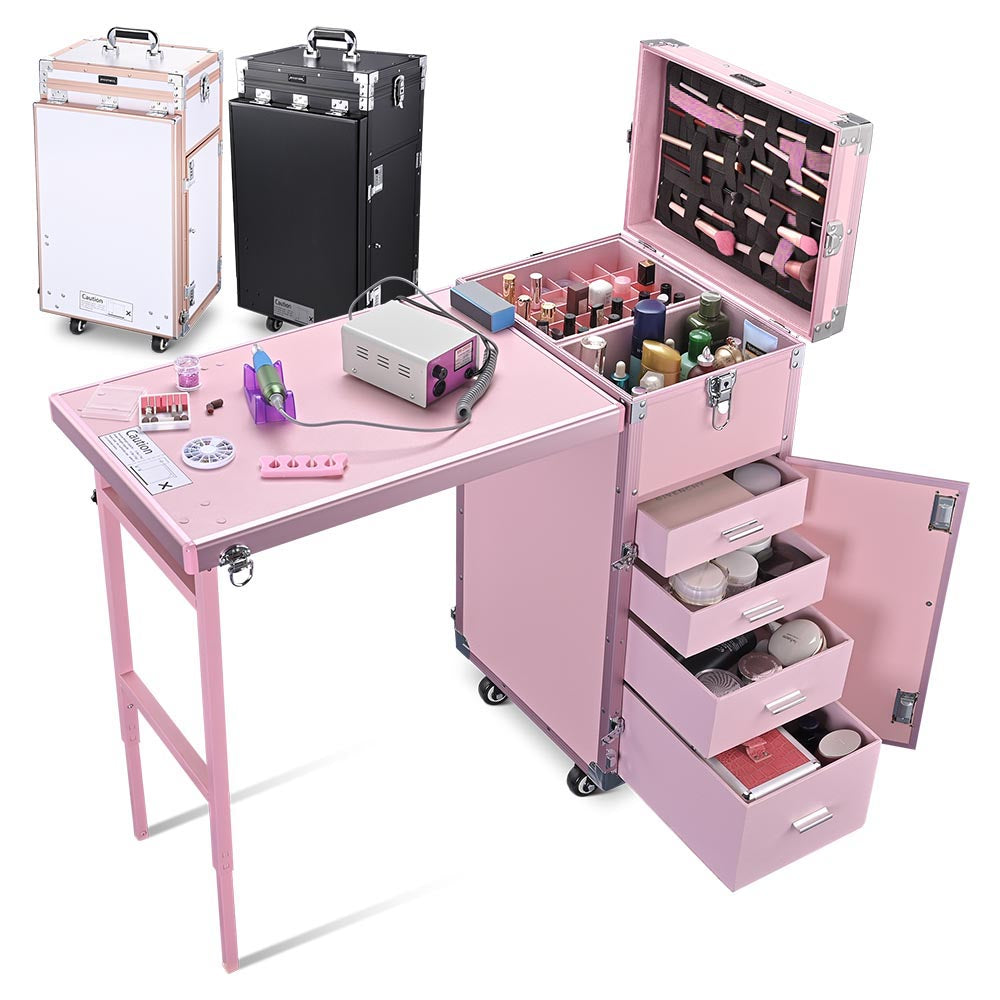 Yescom Nail Table Makeup Station Speaker Drawers Mirror Image