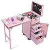 Byootique Nail Table Makeup Station Speaker Drawers Mirror